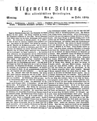 Allgemeine Zeitung Montag 20. Februar 1809