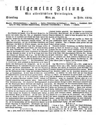 Allgemeine Zeitung Dienstag 21. Februar 1809