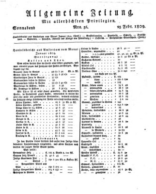 Allgemeine Zeitung Samstag 25. Februar 1809