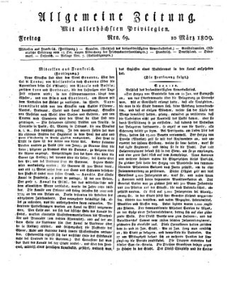 Allgemeine Zeitung Freitag 10. März 1809