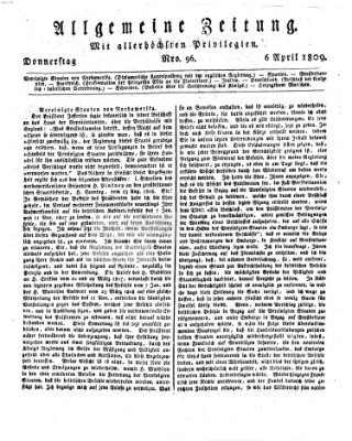 Allgemeine Zeitung Donnerstag 6. April 1809