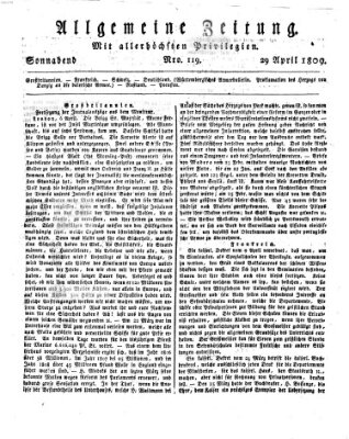 Allgemeine Zeitung Samstag 29. April 1809