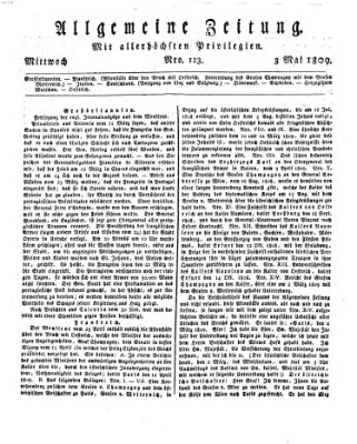 Allgemeine Zeitung Mittwoch 3. Mai 1809