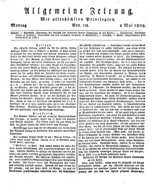 Allgemeine Zeitung Montag 8. Mai 1809