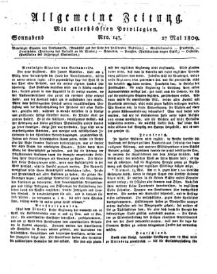 Allgemeine Zeitung Samstag 27. Mai 1809