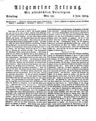 Allgemeine Zeitung Dienstag 6. Juni 1809