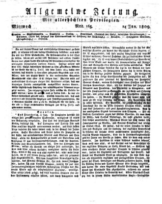 Allgemeine Zeitung Mittwoch 14. Juni 1809