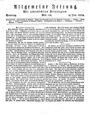 Allgemeine Zeitung Sonntag 25. Juni 1809