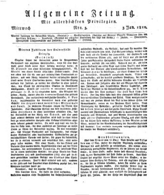 Allgemeine Zeitung Mittwoch 3. Januar 1810