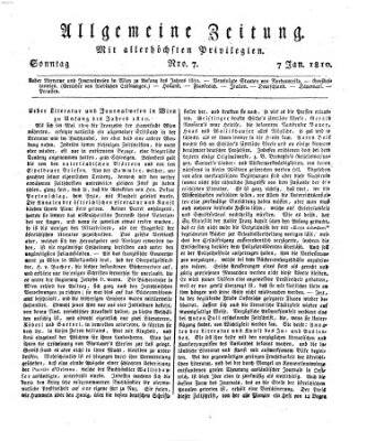 Allgemeine Zeitung Sonntag 7. Januar 1810