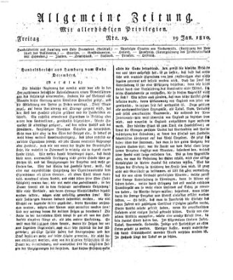 Allgemeine Zeitung Freitag 19. Januar 1810