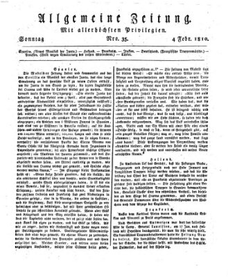 Allgemeine Zeitung Sonntag 4. Februar 1810