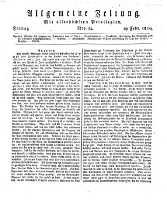 Allgemeine Zeitung Freitag 23. Februar 1810