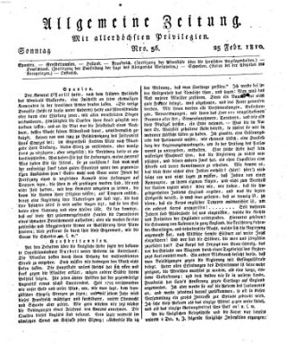 Allgemeine Zeitung Sonntag 25. Februar 1816