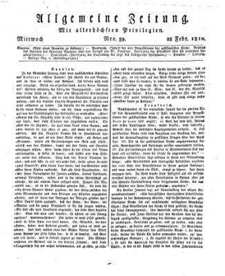 Allgemeine Zeitung Mittwoch 28. Februar 1810