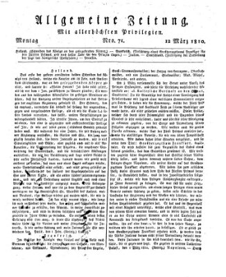 Allgemeine Zeitung Montag 12. März 1810