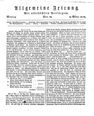 Allgemeine Zeitung Montag 19. März 1810