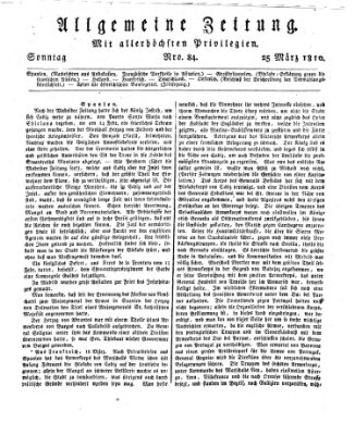 Allgemeine Zeitung Sonntag 25. März 1810