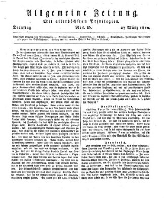 Allgemeine Zeitung Dienstag 27. März 1810