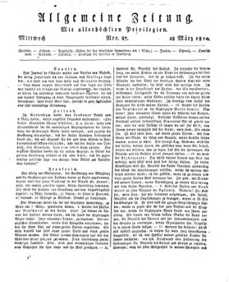 Allgemeine Zeitung Mittwoch 28. März 1810