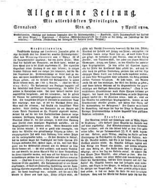 Allgemeine Zeitung Samstag 7. April 1810