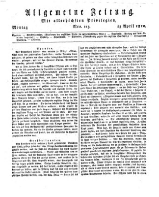 Allgemeine Zeitung Montag 23. April 1810