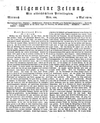 Allgemeine Zeitung Mittwoch 2. Mai 1810