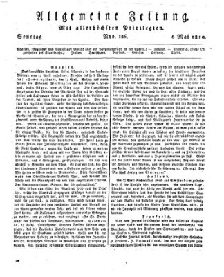 Allgemeine Zeitung Sonntag 6. Mai 1810