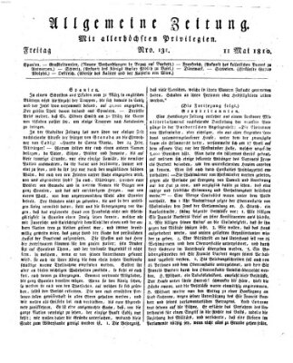 Allgemeine Zeitung Freitag 11. Mai 1810