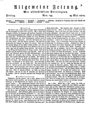 Allgemeine Zeitung Freitag 25. Mai 1810