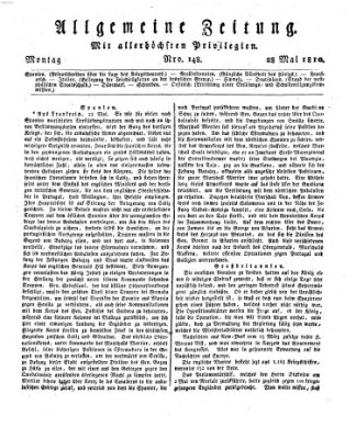 Allgemeine Zeitung Montag 28. Mai 1810