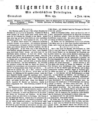 Allgemeine Zeitung Samstag 2. Juni 1810