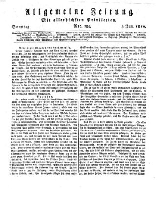 Allgemeine Zeitung Sonntag 3. Juni 1810