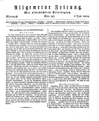 Allgemeine Zeitung Mittwoch 6. Juni 1810