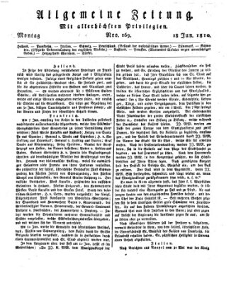 Allgemeine Zeitung Montag 18. Juni 1810