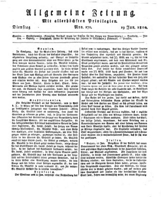 Allgemeine Zeitung Dienstag 19. Juni 1810