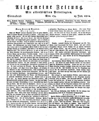 Allgemeine Zeitung Samstag 23. Juni 1810