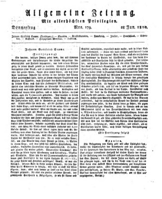 Allgemeine Zeitung Donnerstag 28. Juni 1810