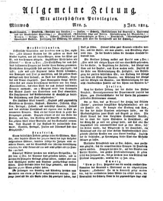 Allgemeine Zeitung Mittwoch 5. Januar 1814