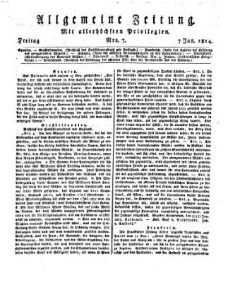 Allgemeine Zeitung Freitag 7. Januar 1814