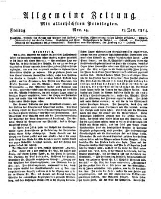 Allgemeine Zeitung Freitag 14. Januar 1814