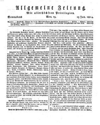 Allgemeine Zeitung Samstag 15. Januar 1814