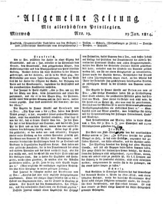 Allgemeine Zeitung Mittwoch 19. Januar 1814