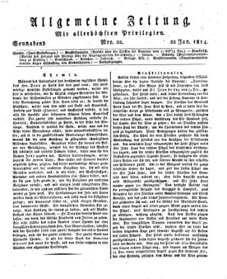 Allgemeine Zeitung Samstag 22. Januar 1814