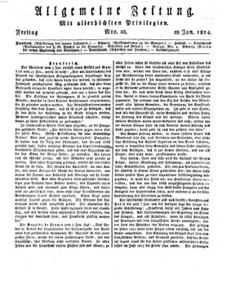 Allgemeine Zeitung Freitag 28. Januar 1814