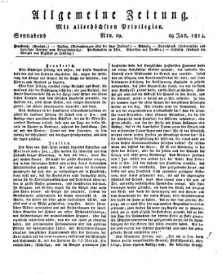 Allgemeine Zeitung Samstag 29. Januar 1814