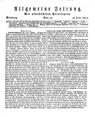 Allgemeine Zeitung Sonntag 30. Januar 1814