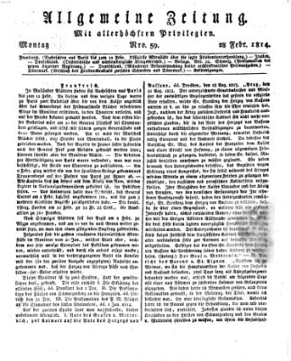 Allgemeine Zeitung Montag 28. Februar 1814