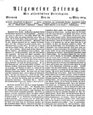 Allgemeine Zeitung Mittwoch 23. März 1814