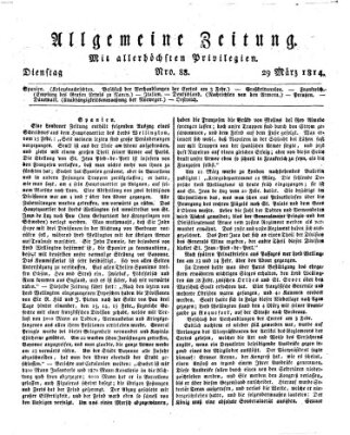 Allgemeine Zeitung Dienstag 29. März 1814